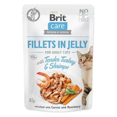 Kapsička Brit Care Cat krůta a krevety, filety v želé 85g