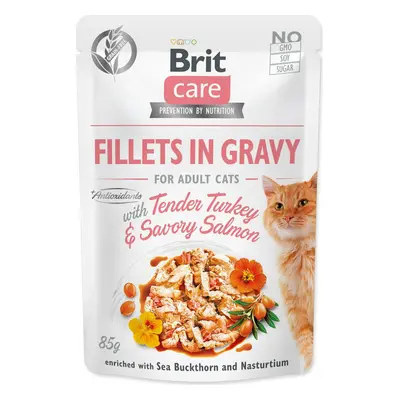 Kapsička Brit Care Cat krůta a losos, filety v omáčce 85g