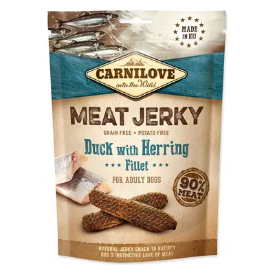 Pochoutka Carnilove Jerky kachna a sleď, plátky 100g