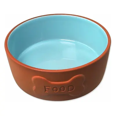 Miska Dog Fantasy keramická FOOD cihlová/modrá 13x5cm, 350ml