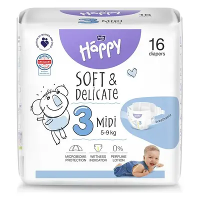 BELLA HAPPY Baby Plenky jednorázové Midi 5-9 kg 16 ks