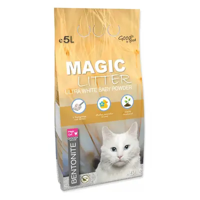 Podestýlka Magic Litter Bentonite Ultra White Baby Powder 5L