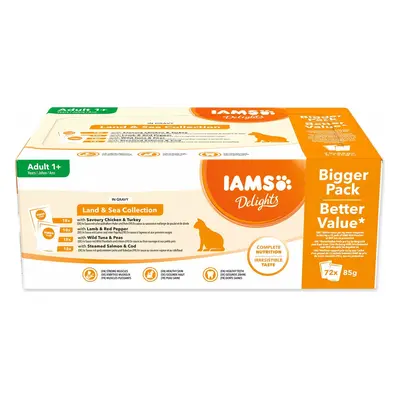 Kapsička Iams Delights mořské a suchozem.maso v omáčce multipack 6120g