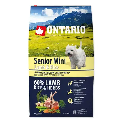 Krmivo Ontario senior Mini Lamb & Rice 6,5kg