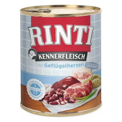 Konzerva Rinti Kennerfleisch Adult drůbeží srdce 800g