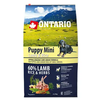 Krmivo Ontario Puppy Mini Lamb & Rice 6,5kg