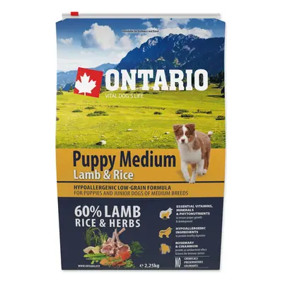 Krmivo Ontario Puppy Medium Lamb & Rice 2,25kg