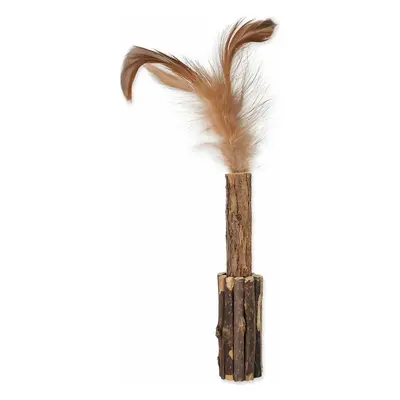 Hračka Magic Cat Natural Fun dřívko s přírodními pírky 15cm