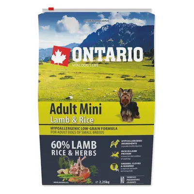 Krmivo Ontario Adult Mini Lamb & Rice 2,25kg