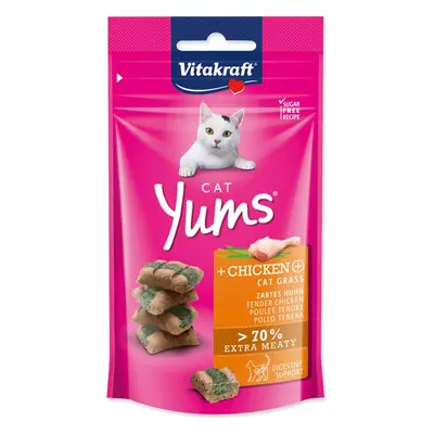 Pochoutka Vitakraft Cat Yums kuře, s kočičí trávou 40g