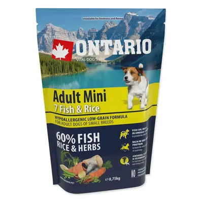 Krmivo Ontario Adult Mini Fish & Rice 0,75kg