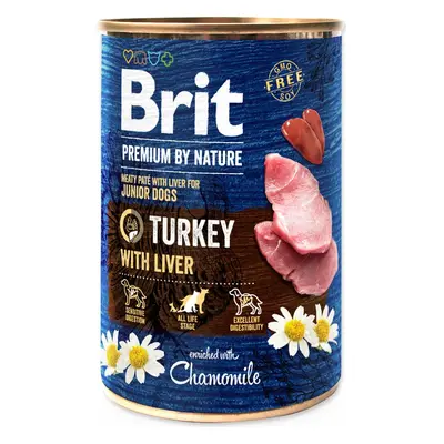 Konzerva Brit Premium by Nature krůta s játry 400g