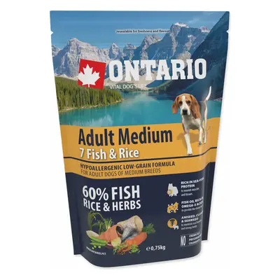 Krmivo Ontario Adult Medium Fish & Rice 0,75kg