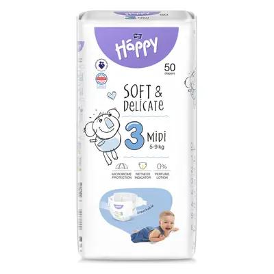 BELLA HAPPY Baby Plenky jednorázové Midi 5-9 kg 50 ks