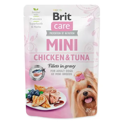 Kapsička Brit Care Mini kuře a tuňák, filety v omáčce 85g