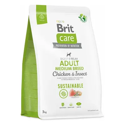 Krmivo Brit Care Dog Sustainable Adult Medium Breed Chicken & Insoct 3kg