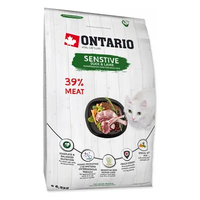 Krmivo Ontario Cat sensitive/Derma 6,5kg