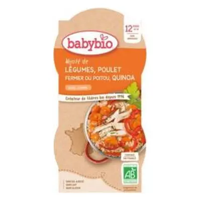 BABYBIO Menu zelenina s kuřecím masem a quinoa (2x 200 g)