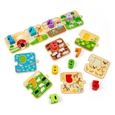 Bigjigs Toys Puzzle s obrázky a čísly