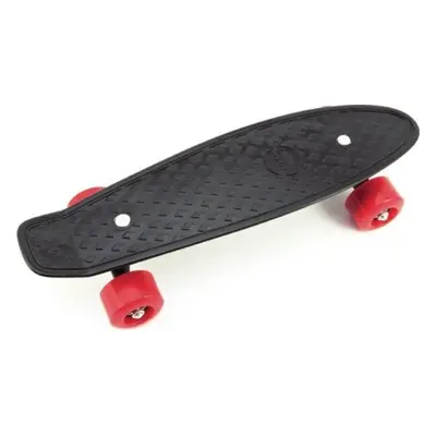 Skateboard - pennyboard 43cm, nosnost 60kg plastové osy, černá, červená kola