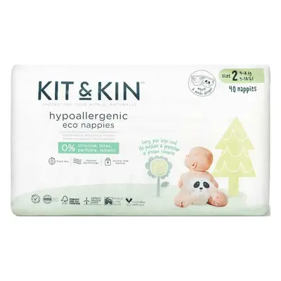 KIT & KIN eko pleny, velikost 2 (40 ks), 4-8 kg