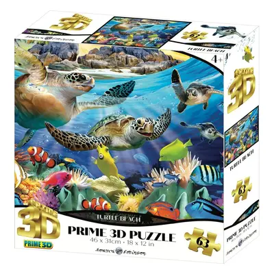 PRIME 3D PUZZLE - Želva 63 dílků