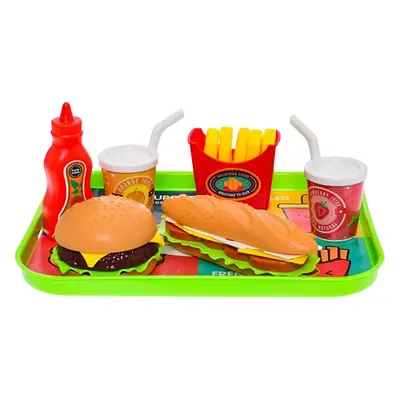 Fast Food set potravin a nápojů 6ks s podnosem 26x19cm