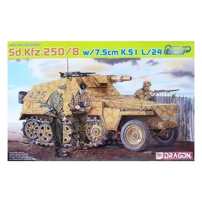 Model Kit military 6425 - Sd.Kfz.250/8 NEU w/7.5cm K.51 L/24 GUN (PREMIUM EDITION) (1:35)