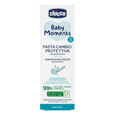 CHICCO Krém na detský zadeček Baby Moments bez parfému s 99% přírodních složek 100ml, 0m+