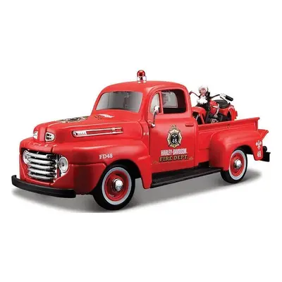 Maisto - Harley-Davidson Custom, 1948 Ford F-1 Pick up + 1936 EL Knucklehead, 1:24