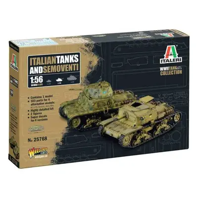 Model Kit tank 25768 - Talianske tanky a samohybné delostrelectvo (1:56)