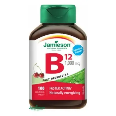 Jamieson Vitamin B12 methylkobalamin 1000 mcg tablety s příchutí třešně 100 tablet