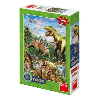 Dino svět dinosoaurov 100XL neon Puzzle