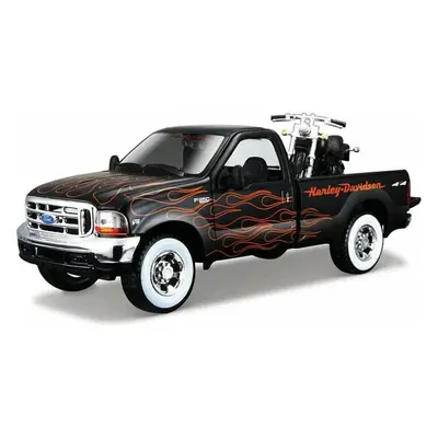 Maisto - Harley-Davidson Custom, 1999 Ford F-350 Super Duty Pickup, 1:24