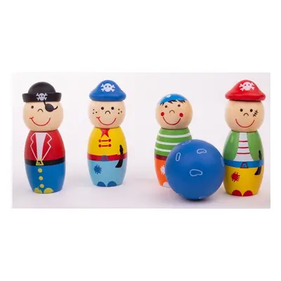 Bigjigs Toys Dřevěné kuželky Piráti