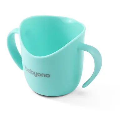 BABYONO Hrnek ergonomický s oušky 120 ml mint 6m+