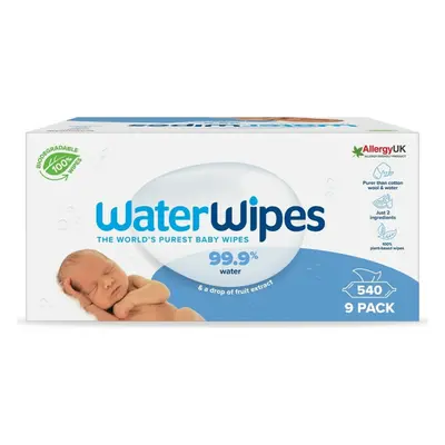 9x WATERWIPES 100% BIO odbouratelné ubrousky 60 ks