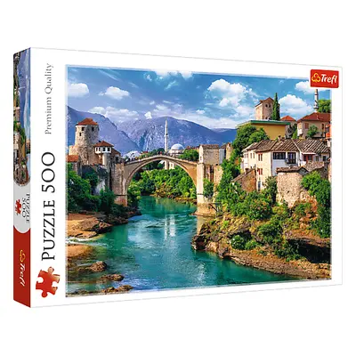 Trefl Puzzle 500 - Starý most v Mostaru, Bosně a Hercegovině