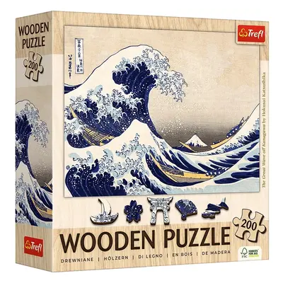 Trefl Dřevěné puzzle Hokusai Katsushika: Velká vlna u Kanagawy 200 Art Collection