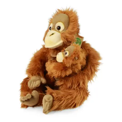 Plyšový orangutan s mláďaťom 28 cm EKO-PŘÁTELSKÝ