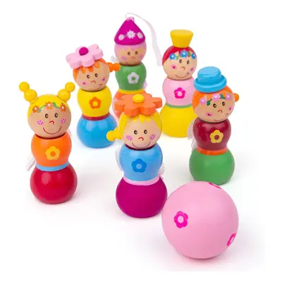 Bigjigs Toys Dřevěné kuželky Víly