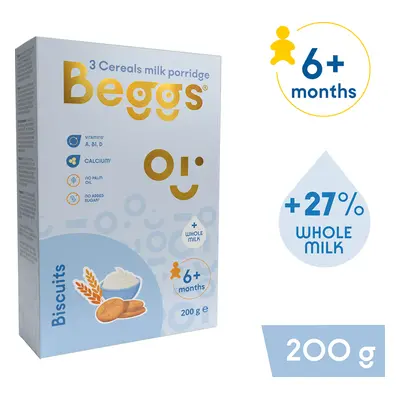 Beggs Mliečna 3 zrnná kaše s sušenkami (200 g)