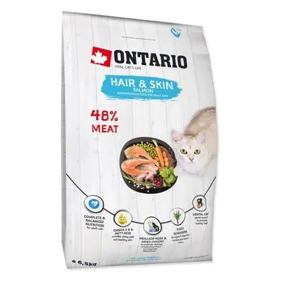 Krmivo Ontario Cat Hair & Skin 6,5kg