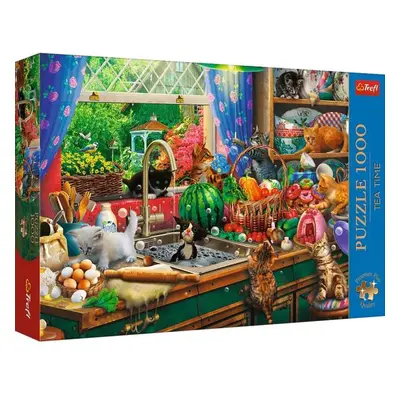 TREFL Puzzle 1000 Premium Plus Kvalita Čas na čaj Problémové mačiatka