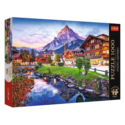 TREFL Puzzle 1000 Premium Plus Kvalita Foto Odysea: Alpské město, Švýcarsko