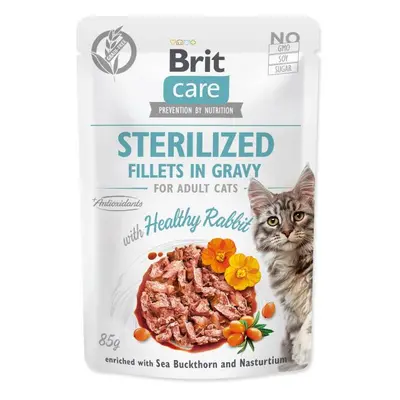 Kapsička Brit Care Cat Sterilized králík, filety v omáčce 85g