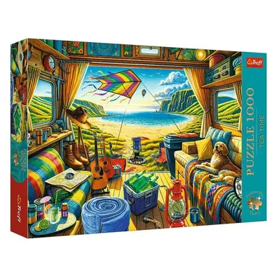 TREFL Puzzle 1000 Premium Plus Kvalita Čajový čas Cestování v karavanu