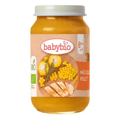 BABYBIO Bio sladká kukuřice s farmářským kuřecím masem 200 g