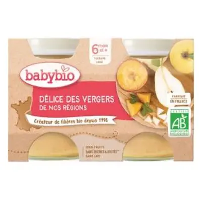 BABYBIO Příkrm ovocná směs (2x 130 g)