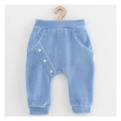 Dětské semišové tepláky New Baby Suede clothes modrá 62 (3-6m)